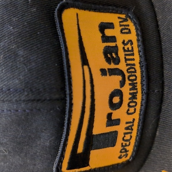 Trojan Special Commodities Mens Black/Gold Mesh Snapback Trucker Hat. - Picture 3 of 9